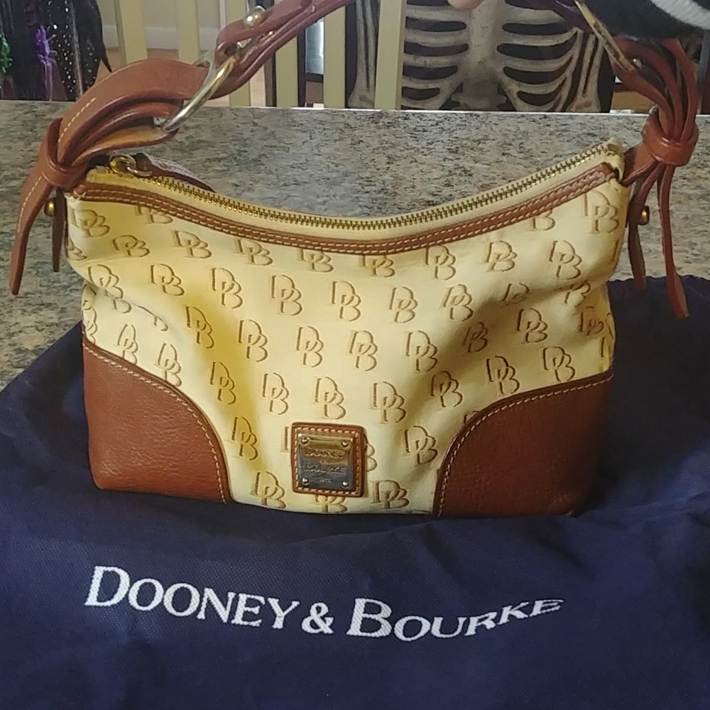 Dooney & Bourke leather and canvas handbag